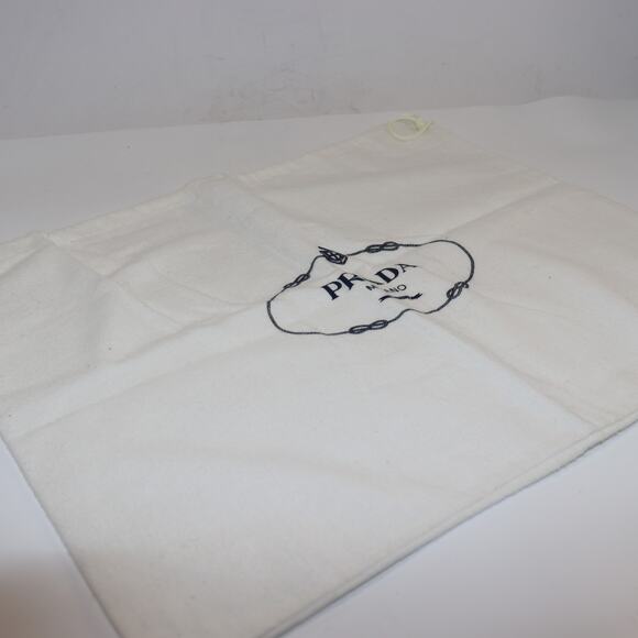Prada White Cotton Logo Dust Bag 17x15 Drawstring - Picture 1 of 2